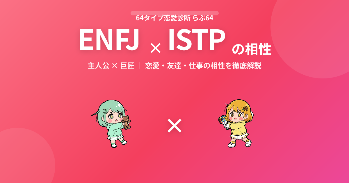 ENFJ × ISTP の相性【恋愛・友達・仕事】