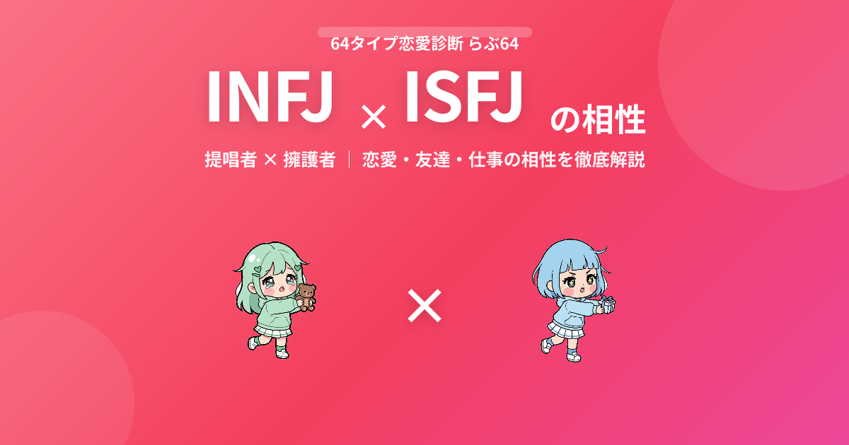 INFJ × ISFJ の相性【恋愛・友達・仕事】