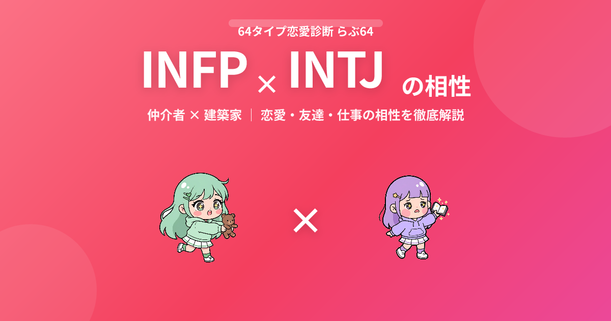 INFP × INTJ の相性【恋愛・友達・仕事】