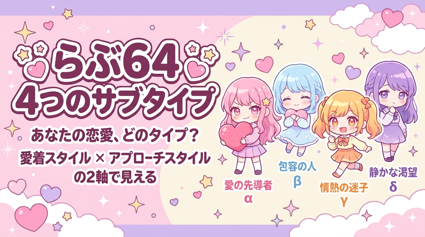 恋愛版MBTI らぶ64の4つのサブタイプとは？